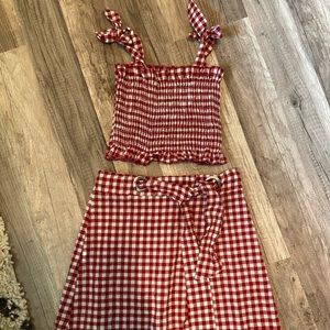 2 piece red gingham set 🇺🇸
